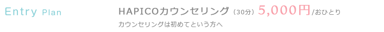 Entry plan HAPICOカウンセリング（30分）5,000円/おひとり