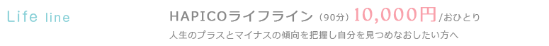 Life line HAPICOライフライン（90分）10,000円/おひとり